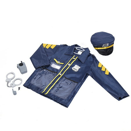 TopTie Child Police Officer Costumes, Cop Role Play Costumes-Navy Blue-S
