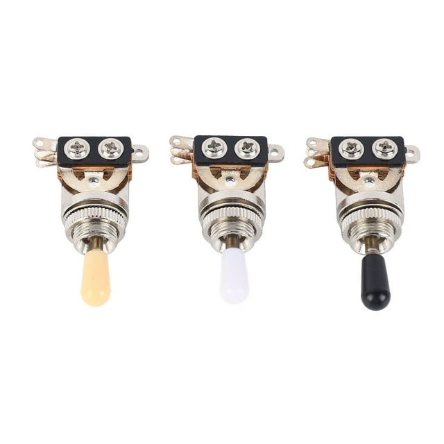 Electric Guitar 3 Way Toggle Switch Pickup Selector Switch with Brass Tip Knob, Gold, Black, Chrome, Flexible Control, Precise Operation, Premium Material