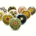 thumbnail image 2 of 10 Mix Vintage Look Flower Ceramic Knobs, Ceramic Cabinet Knobs, Round Boho Drawer Pulls Decorative Handles, for Bedroom/Kitchen/Bathroom, Great Housewarming Gifts, Industrial Hardware Accessories, 2 of 9