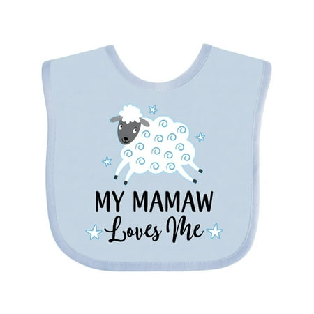 

Inktastic Mamaw Loves Me Grandson Boy Lamb Gift Baby Boy or Baby Girl Bib