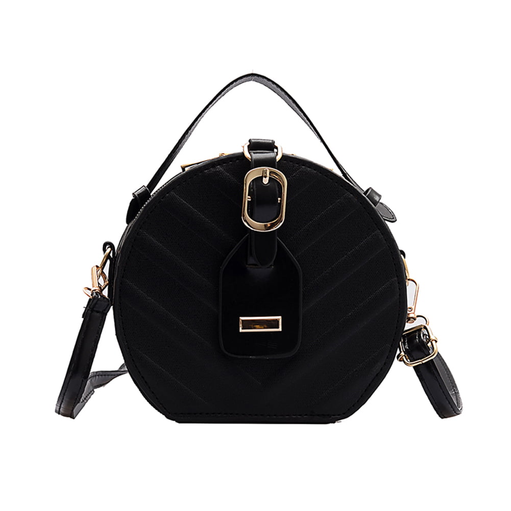 Causal Circular Scrub Calfskin PU Leather Small Women Shoulder Bags Handbags 