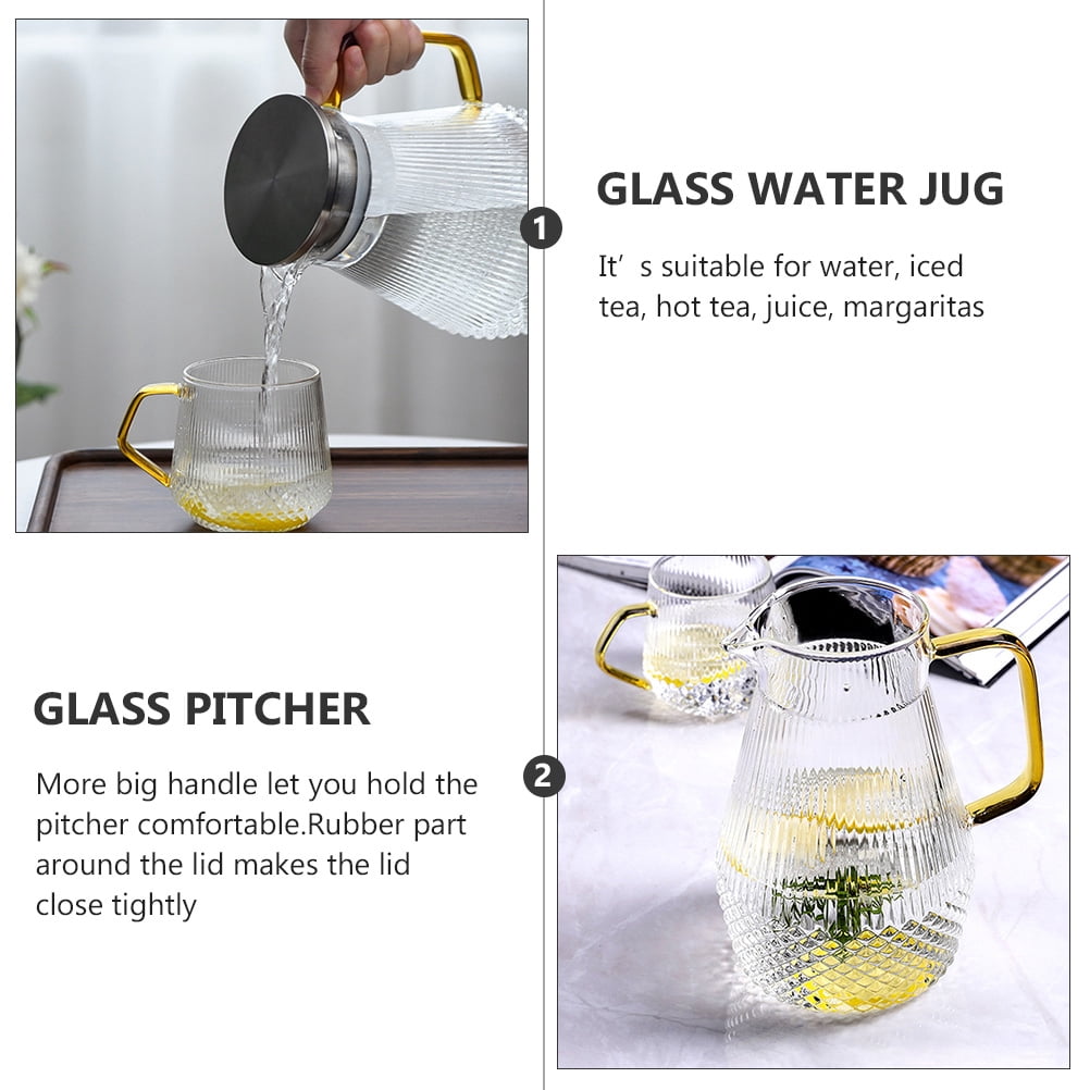 SEWCHICS Water Pitcher Glass Assorted Color 1Pc 4.52X4.52X8.06in