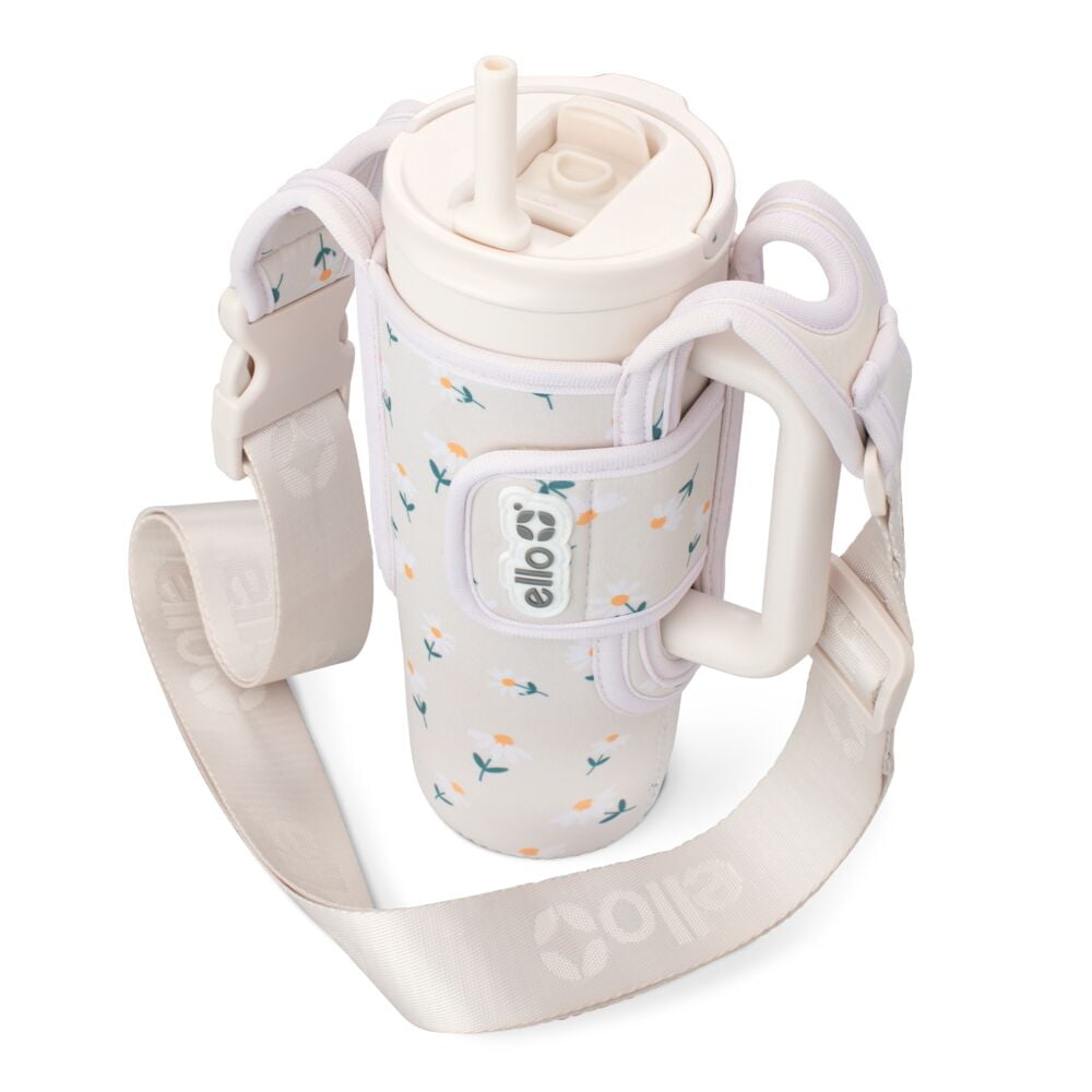 Ello Ultra Clean 24oz Insulated Leak-Proof Lid Tumbler with Sling, Daisies