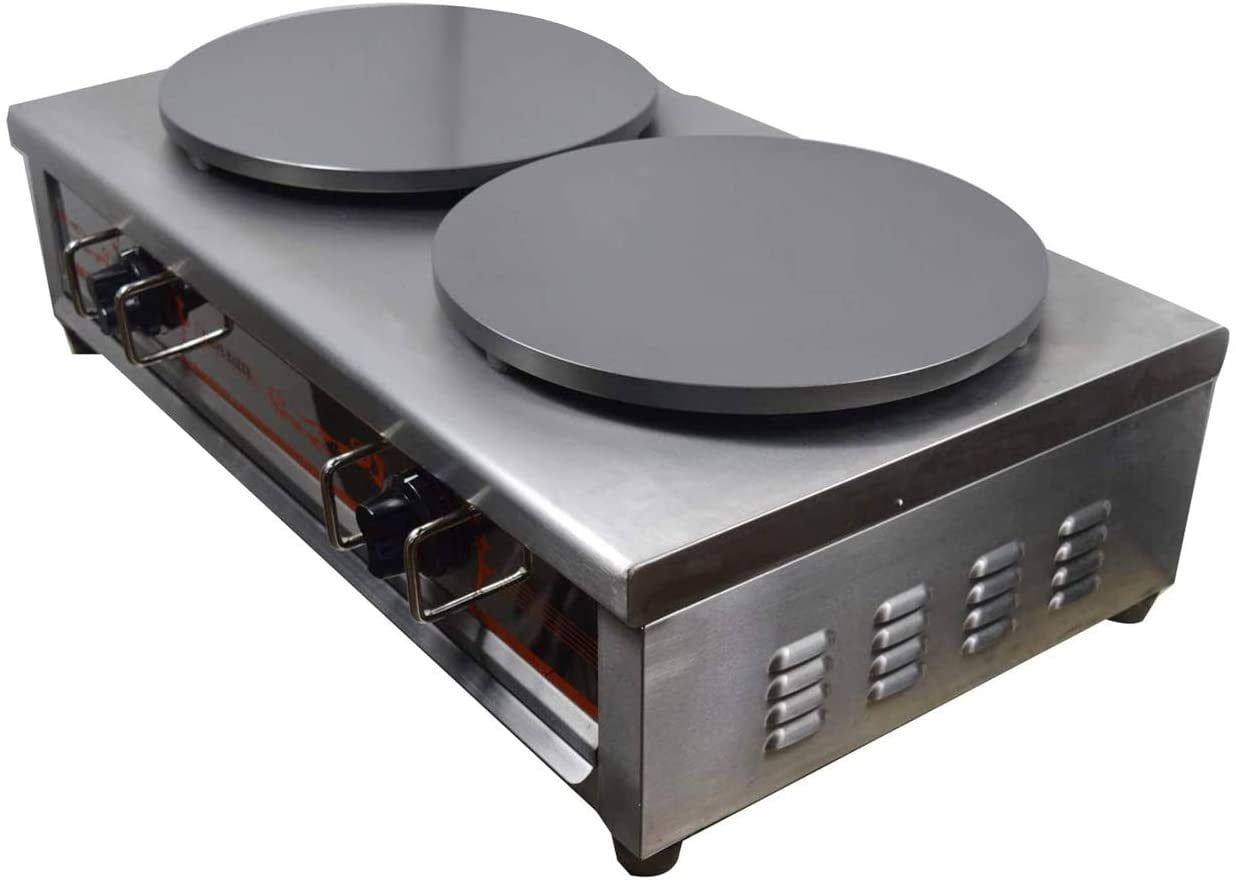 INTBUYING Crepes Maker Commercial Double Pancake Fruit Machine Natural