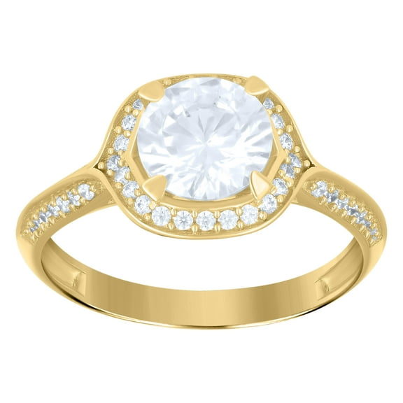 10kt Real Yellow Gold Womens Cubic-Zirconia Fashion Ring