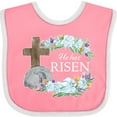 thumbnail image 3 of Inktastic Easter He Has Risen with Cross and Flowers Boys or Girls Baby Bib, 3 of 4