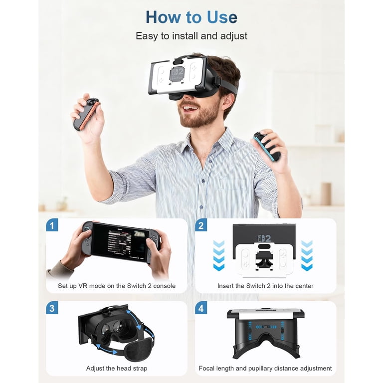 GAEKOL VR Glasses for Nintendo Switch 2 (2025), Switch 2 Virtual