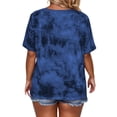 thumbnail image 5 of Womens Plus Size Summer Tops Casual Lace Up Front T Shirts Tie Dye V Neck Tees Trendy Short Sleeve Tunics XL-5XL, 5 of 7