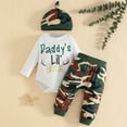 thumbnail image 3 of Dakiuu Baby Girls Clothes Newborn Infant Letter Graphic Ruffle Romper and Camo Pants with Cute Headband 3 Pieces Outfit Sets White 3-6 Months (6M), 3 of 9