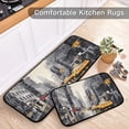 thumbnail image 5 of GZHJMY Kitchen Rug Set of 2, Streets of Paris Cushioned Anti-Fatigue Kitchen Mat Non Slip Washable Floor Mat Comfort Standing Mats for Office, Home, Laundry Room Carpet Runner, 5 of 7