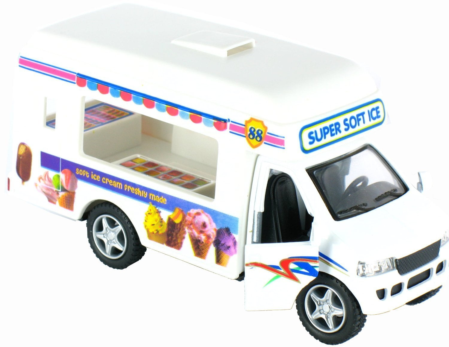 Pullback Action Ice Cream Vending Truck by KinsFun 5" Long