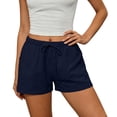 thumbnail image 2 of Aboser Summer Cotton Linen Shorts for Women Casual High Waisted Lounging Shorts 5'' Inseam Boxer Shorts Lightweight Drawstring Beach Shorts with Pockets, 2 of 6
