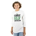 thumbnail image 3 of Xmas Chief Elf Officer Santa Helper Plus Size Long Sleeve Graphic Tee Shirt Brisco Brands 3X, 3 of 5