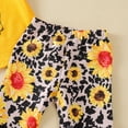 thumbnail image 5 of ATOGUTA Summer Outfits for Teen Girls Short Sleeve Sunflower Cow Pattern Print Trousers 2-Piece Yellow, Sizes 6M-5T, 5 of 5