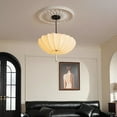 thumbnail image 6 of Viaurbe Japanese Round Iron Frame Fabric Shade Chandelier For Living Room, 6 of 15
