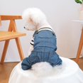 thumbnail image 2 of LANFENG Dog Denim Overalls Puppy Cute Striped Four Legs Shirt Clothes Small Dogs Girl Boy Jean Jumpsuit Coats Dog Cat Classic Denim Costume Chihuahua Yorkie Clothes Christmas Holiday Birthday Outfits, 2 of 7