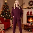 thumbnail image 5 of XAOFW Girls Romper Long Sleeve Zip Up Fuzzy Thickened Pajama Cozy Lined Jumpsuit Toddler Kids Fall Winter Casual Soft Cozy Onesie, 5 of 7