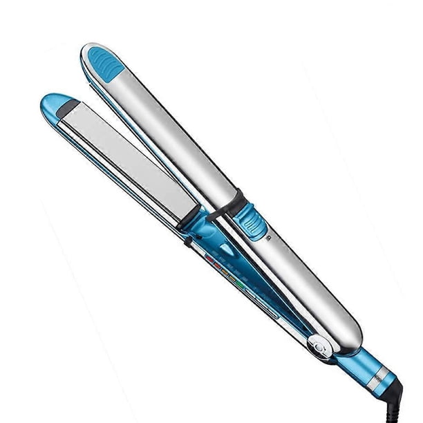 Plancha alisadora de pelo con placas de titanio, 2 en 1, calentamiento rápido para uso profesional en salones de belleza.