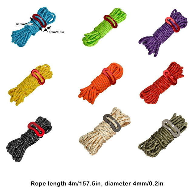 4X Tent Lanyard Reflective Rope Wind Cord High-strength Fine Workmanship DIY Prop Universal Outdoor Accessories Replaced Part Purple