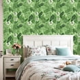 thumbnail image 4 of Peel and Stick Wallpaper 70s Retro green plant leaves Hand Self Adhesive Removable Renter Friendly Contact Paper for Bedroom 24in x 118in, 4 of 8