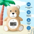 thumbnail image 3 of HubiBaby Baby Bath Thermometer & Digital Room Temperature, 2in1 Kids Bathroom Safety Products with Temperature Warning, Floating Teddy Bear (Khaki), 3 of 7