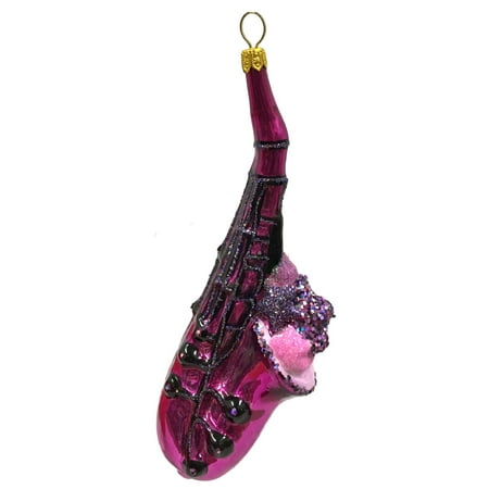 Purple Saxophone Musical Instrument Polish Glass Christmas Tree Ornament Music Purple Saxophone Musical Instrument Polish Glass Christmas Tree Ornament Music