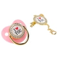 thumbnail image 1 of Pacificador de Bebé Recién Nacido Bling I Love You Patrón Exquisito Regalos Pacificadores Dummy Dummy Con Clip de Cadena para Recién Nacido, 1 of 7