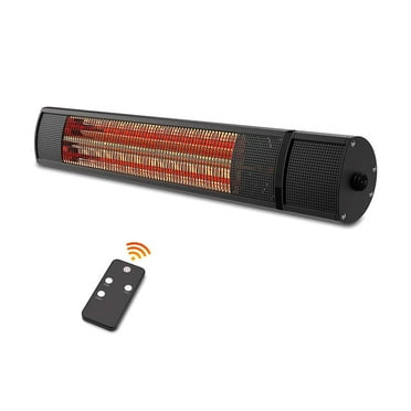 Wall-Mounted Heater, 1500W Portable Electric Patio Heater with Remote Control, Multipurpose Infrared Outdoor Space Heater with Overheat Protection for Patio, Garage, Porch, Living Room, Bedroom, Black