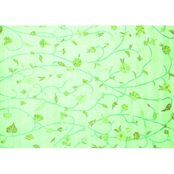 Ahgly Company Indoor Rectangle Solid Green Modern Area Rugs, 2' x 3'