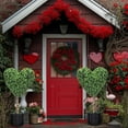 thumbnail image 2 of 2PCS Valentines Heart Shaped Topiary 30'' Artificial Snowman Shaped Topiary Tree Pot with Bow Tie Boxwood Topiaries for Valentine's Day Indoor Outdoor Home Porch Decor, Valentines Gift, 2 of 9