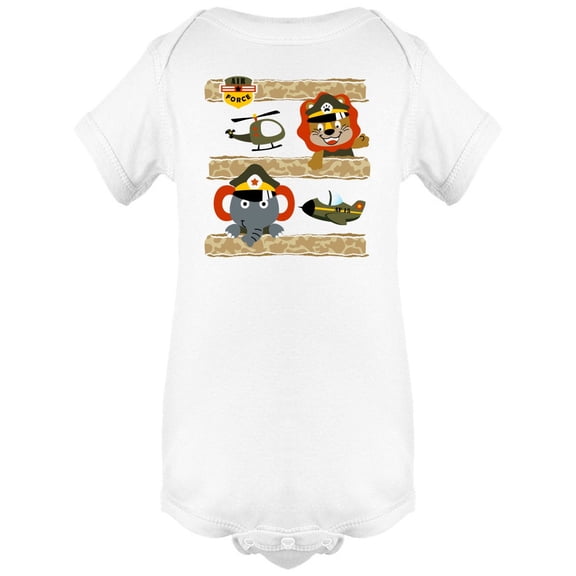 Funny Animals With Military Aircraft Bodysuit Infant -Image by Shutterstock,  Newborn