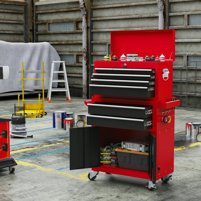 2-IN-1 Seizeen Rolling Tool Box | Mobile Tool Chest with 8 Drawers