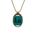 thumbnail image 1 of Dinamarca símbolo de moneda Krone Collar Retro Elíptico Colgante Achinado Unbranded M, 1 of 3
