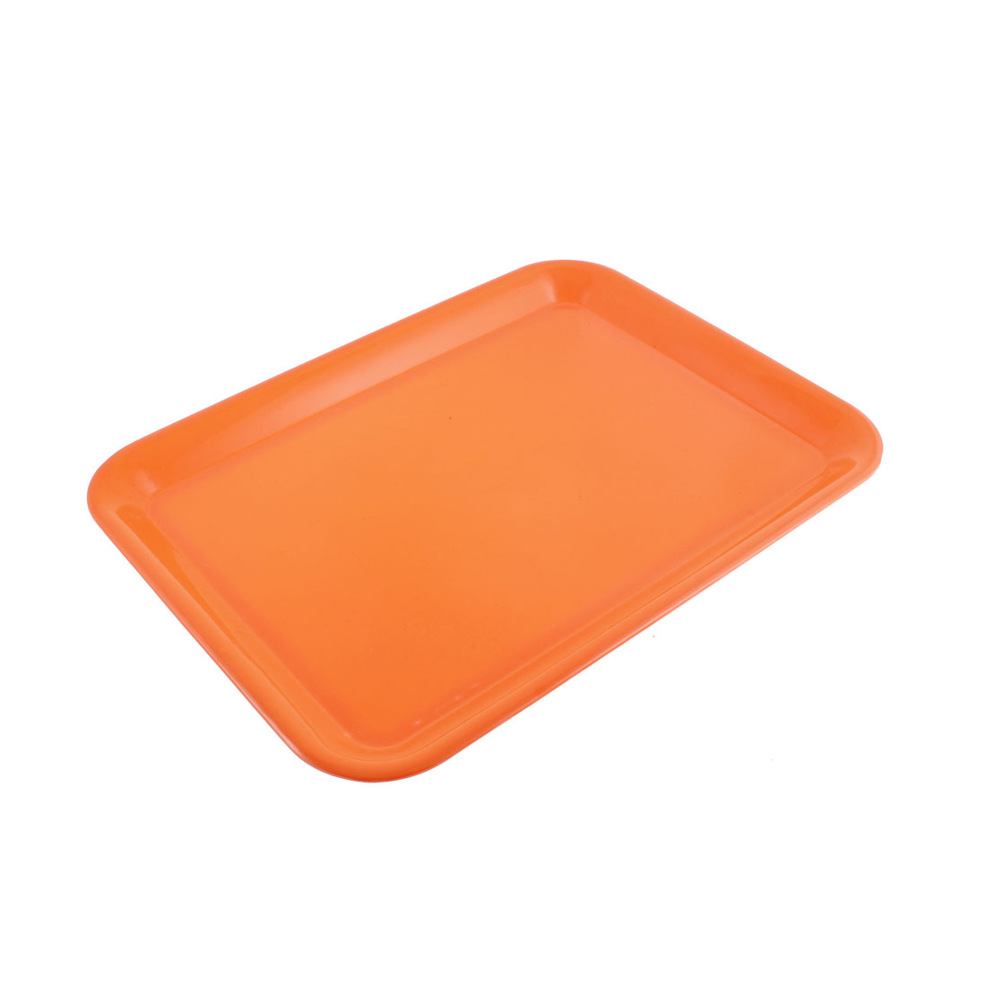 DealMux Plastic Restaurant Rectangle Shaped Serving Tray 13 Inch Length Orange