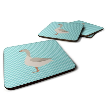 

Carolines Treasures BB8068FC Steinbacher Goose Blue Check Foam Coaster Set of 4 3 1/2 x 3 1/2 multicolor