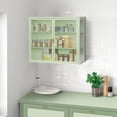 thumbnail image 7 of 27.56"Modern Wall Cabinet with Glass Doors, Bathroom Cabinet with Featuring Three-tier Storage for Entryway Living Room, Bathroom or Dining Room, Mint Green, 7 of 7