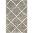 thumbnail image 4 of SAFAVIEH Hudson Amias Geometric Shag Area Rug, Grey/Ivory, 6' x 9', 4 of 12
