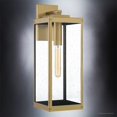 thumbnail image 3 of Luxury Modern Farmhouse Outdoor Wall Sconce, 20.00''H x 7.00''W, with Industrial Style Elements, Minimalist Design, Antique Brass Finish and Clear Seedy Glass, UQL1342, 3 of 7