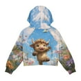 thumbnail image 5 of Xoenoiee Highland Cattle Daisy Flower Print Hoodies for Girls Teens Oversized Half Zip Y2K Pullover Sweater Casual Long Sleeve Sweatshirt with Pocket, 7-8 Years, 5 of 7