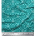 thumbnail image 1 of Soimoi Green Poly Georgette Fabric Seamless Damask Print Sewing Fabric Yard 42 Inch Wide, 1 of 4