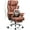 Brown, variant on COOLHUT Large Executive Leather Office Chair with Footrest, Ergonomic Reclining Design, High Back and Lumbar Support, Ideal for Big and Tall Users, Perfect for Home Office or Computer Desk Use, White