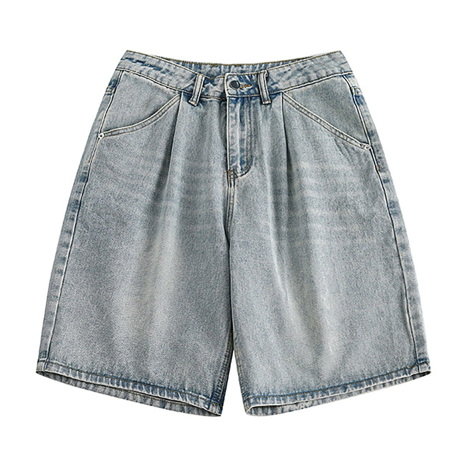 パンツ MAZZ double waist jorts Double Waist Band Denim Jorts In Black | boohooMAN USA