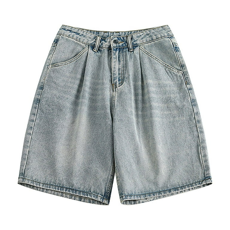 ZHOGXU Men's Shorts Denim Shorts With Pockets Distressed