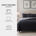 thumbnail image 3 of NSH by New Sega Home 4-Piece Black Pinsonic Reversible Waffle Textured Quilt Set with Reversible Shams and Decorative Pillow, Full/Queen, 3 of 9