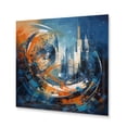 thumbnail image 2 of Designart "Equilibrium of Orange and Blue IV" Modern Geometric Metal Art Print, 2 of 5