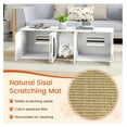 thumbnail image 6 of Double Cat Litter Box Enclosure for 2 Cats, 58-Inch Long Modern Litter Box Enclosure Furniture with Double Room and Sisal Scratching Pad, White, 6 of 9
