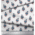 thumbnail image 3 of Soimoi Cotton Voile Fabric Leaves & Floral Block Print Sewing Fabric Yard 42 Inch Wide, 3 of 3