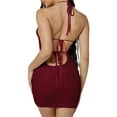thumbnail image 4 of Qiylii Women's Sexy Sequin Bodycon Dress V Neck Spaghetti Strap Backless Mini Party Dress, 4 of 5