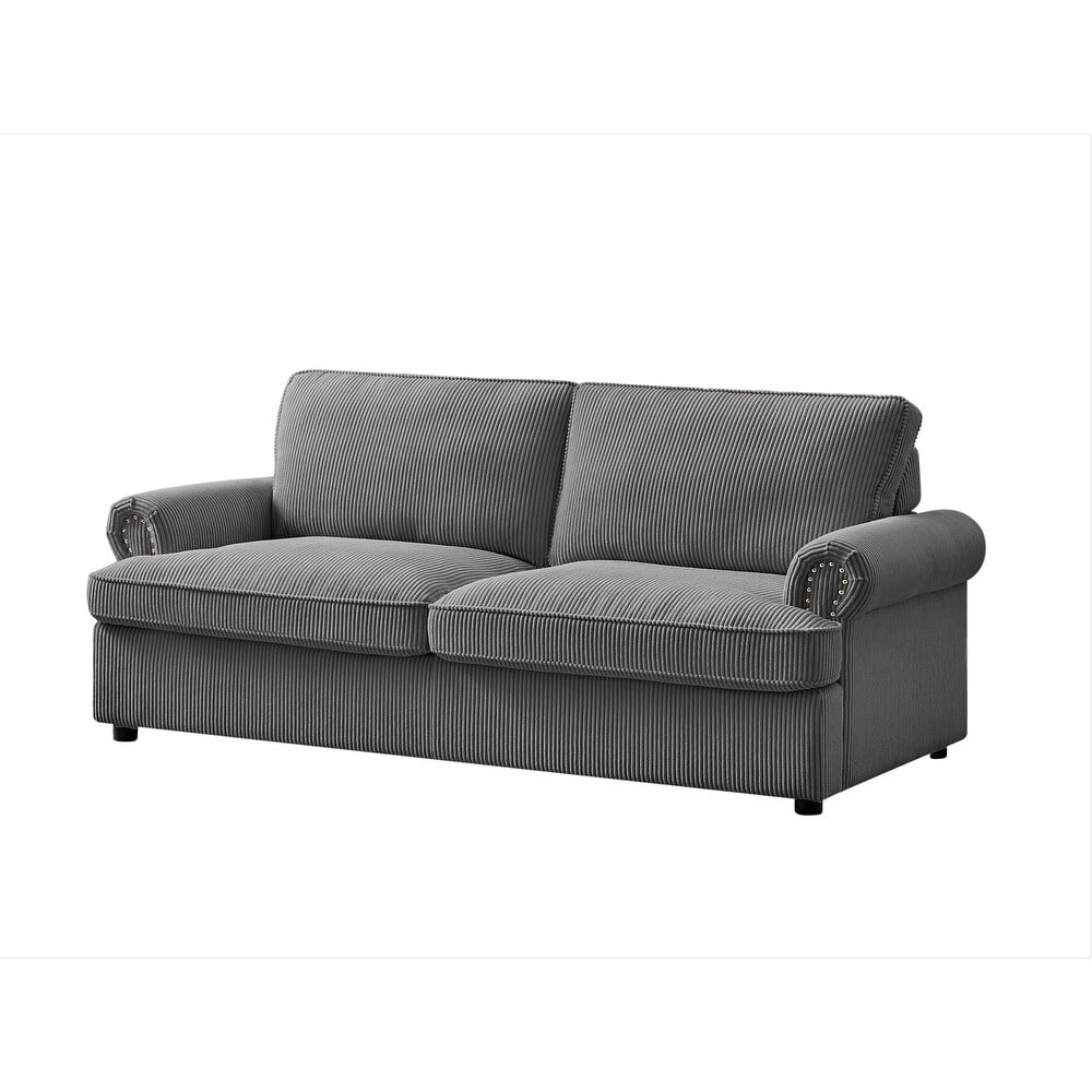 US Pride Furniture Viviana 76" W Polyester Cushion Back Sofa Bed, Gray