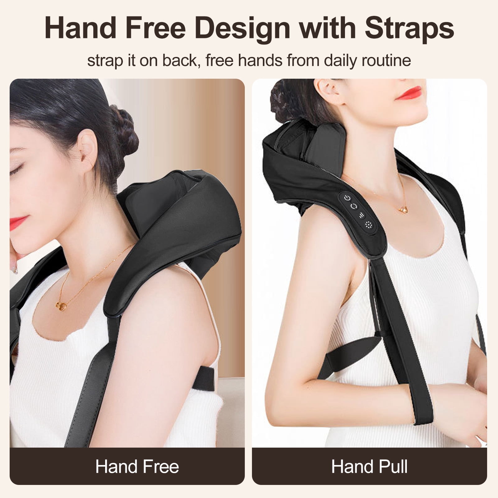 Shoulder and Neck Massager with Heat, Cordless Full Body Shiatsu Deep Tissue 6D Kneading Back Massager for Men Women